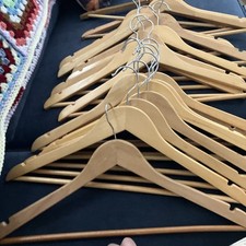 Wooden Coat Hangers Lot of 20 Adult Size