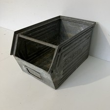 Vintage Lager Fix Galvanised Stackable Warehouse Box Bin Schafer Kasten Ware