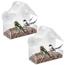 2x Window Bird Feeder Clear