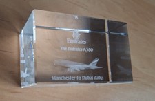 Emirates A380 Glass Paperweight