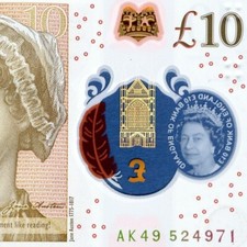 AK49 52497x - "A" Prefix First Bank of England Polymer £10 note of 14 Sept 2017