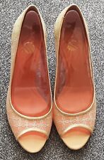 Nina Catrice - YM Gold Trellis Open Toe Court Shoes EUR 37.5