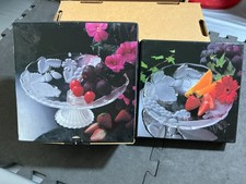 2 X Vintage Soga Contemporary Glass Collection Medium Plate One Footed