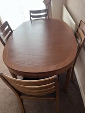 G plan Solid Teak Nathan mid century Dining Table And 4 Dining Chairs