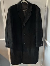 Vintage Mersley Wool Overcoat Hammonds Hull Charcoal Smart Coat L 46–48” Chest