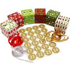 Advent Calendar Make & Fill Your Own Vintage Christmas Tree Decoration Boxes