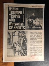 Road Test Reprint TRIUMPH TROPHY & WATONIAN GP SPORTS - Motor Cycle 1965 (161)