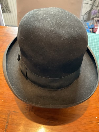 Vintage black fur felt - vintage,
