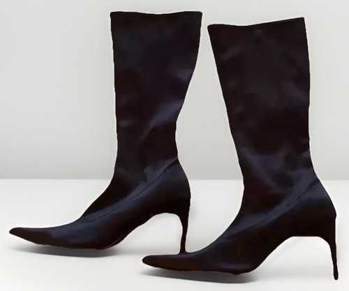 George black satin knee boots - george,