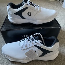 FOOTJOY E-COMFORT SIZE UK 11 WHITE/Black golf shoe 57712K BRAND NEW WITH BOX 
