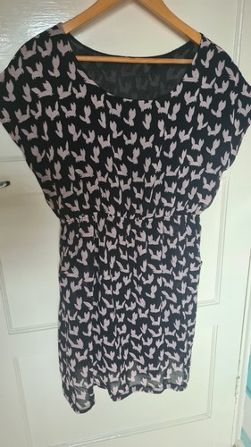 Black fox print dress cutie - print,