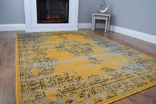 Grey Ochre Gold Rugs Mat Large