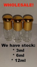 Wholesale * Empty Glass Bottles with Roller Balls 3ml 6ml 12ml Attar Perfume Oil