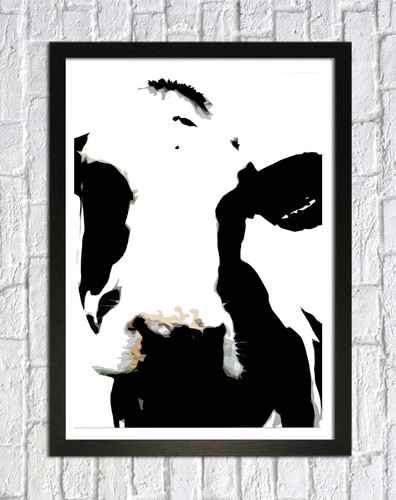 Pop art cow deep framed - art,