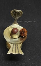 NARMADA LINGAM SHIVA WITH STAND & 5 MUKHI RUDRAKSHA SACRED HOLY AUSPICIOUS INDIA