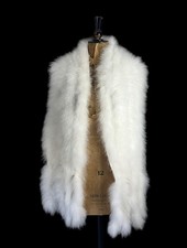 Vintage 70's Off White Ladies Marabou Feather Tail Stole Wrap One Size Glam