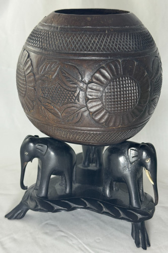 Anglo indian carved coconut - indian,
