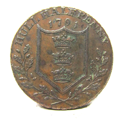 1791 hull half - hull, penny