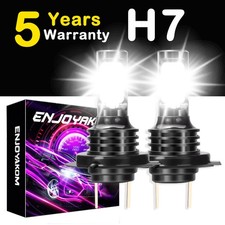 H7 White Headlight Bulbs Super Bright 100w Led Light 12v 6000K High or Low Beam