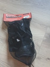 SkateHut Triple Pad Set Black For BMX Cycling Skating Scooter Kids and Adults XL