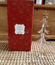 Past Times Victorian Christmas Gold Clear Glass 12 Inch Xmas Tree Ornament Decor