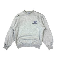 Vintage Umbro 90s Pullover Sweatshirt Men’s Size Small Grey Purple Retro 