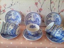 Spode. The Blue Room collection Rome. Georgian Series. Cups/Saucers 14 Pieces