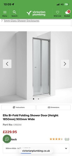 90cm bifold shower door - 90cm,