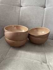 Denby Cinnamon Brown Stoneware Rice Dessert Bowls x 5