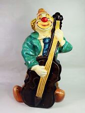 Vintage Antique Style Large Ceramic Hand Painted Musical Circus Clown Figurine