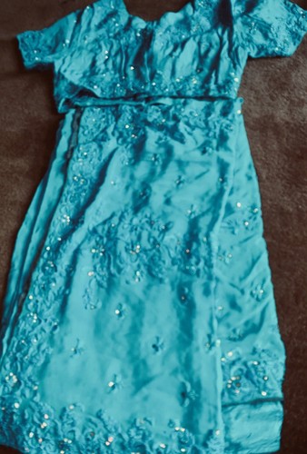 Turquoise crepe silk - turquoise,