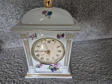 small porcelain mantel clock