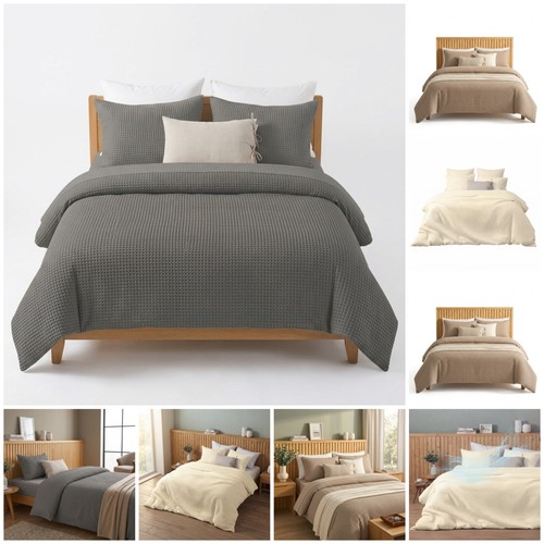 Luxury waffle duvet cover set - cover,