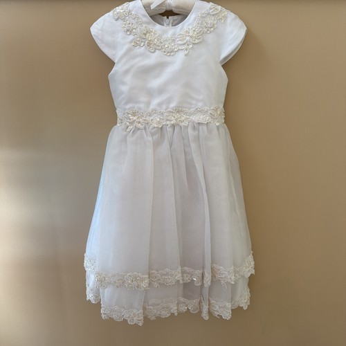 Girls white organza dress - organza,