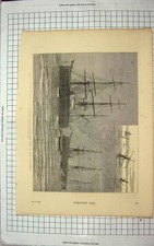 Antique Old Print *3721 1875 Ships Collision Irish Channel Vanguard Iron Duke