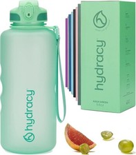 Hydracy 2 Litre BPA Free Motivational Water Bottle with Times to Drink & Straw -