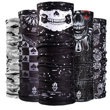 Mens Black Snood Fleece Neck Warmer Skull Neck Tube Scarf Motorcycle Balaclava