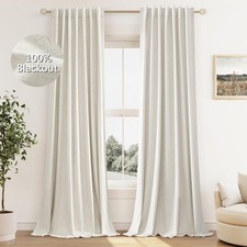 Cream Linen Blackout Curtains