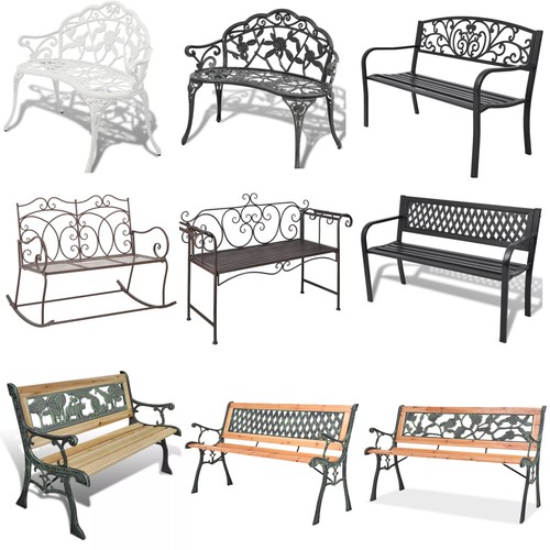 Garden metal bench seat - metal,