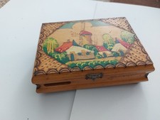 Vintage  Dutch Wooden Music Box  Rotterdam Holland, Windmill Design(Not Working)