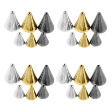 3 Boxes Punk Nail Art Charms Flat Back Cone Spikes Metal Rivet for Nails