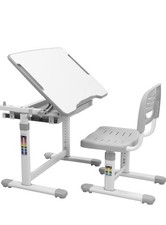 Kids Desk and Chair Set Childrens Adjustable Tiltable Drawer Pen Slot Hook