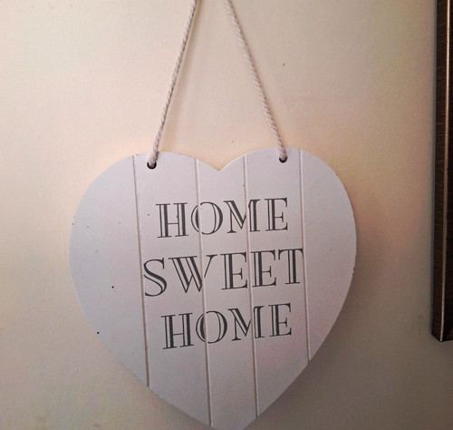 Hanging heart wooden plaque - hanging,