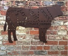 Metal Butchers Wall Art Cow
