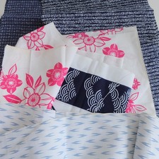 Lot 3 / Japanese Vintage Kimono Cotton Fabric Remnants