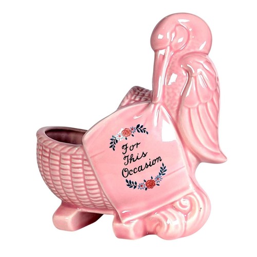 1950s pink stork basinet - 1950s,