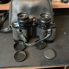 Pathescope 8x30 Vintage Compact Binoculars with Case Retro Collectible.