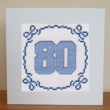 80th Birthday Card - Blue -