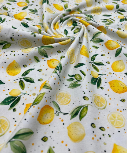 Lemons print cotton stretch - lemons,