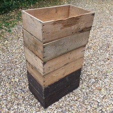 Set of Six Natural Vintage Wooden Crates for Storage (Stacking, Sturdy, Old Box)